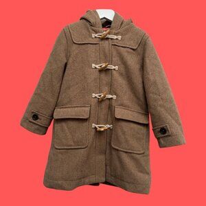 Mini Boden Girls’ Camel Duffle Coat with Polka Dot Lining, Size 5-6 Years